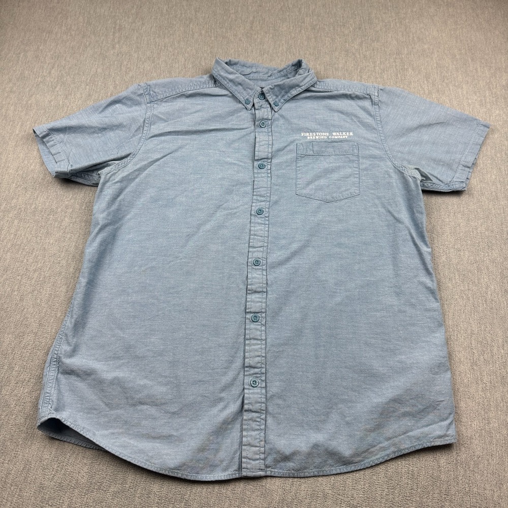 Patagonia Shirt Mens XL Blue Bluffside Organic‎ Cotton Button Down Logo 54120